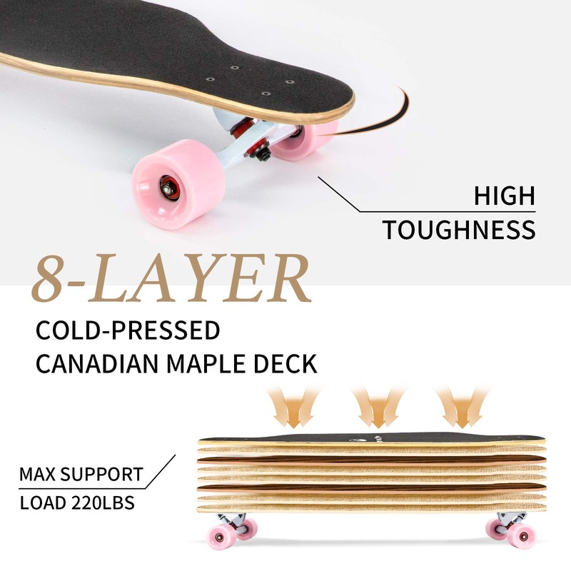 New Olym Longboard Skateboard 41 Inch 8 Layer Canadian Maple