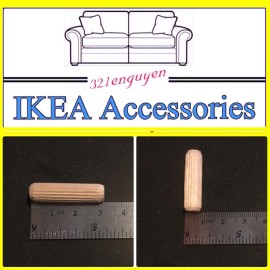 Ikea 20x IKEA WOOD DOWELS Furniture Replacement Parts 30mm x 8mm Part # 101350