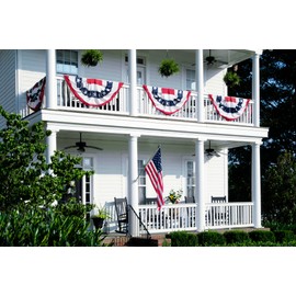 Annin Flagmakers Pleated Full Fan Flag Bunting Decorations, Large, 3 x 6 Feet (Model 483200) 100% Made in USA