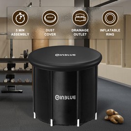 OINBLUE Ice Bath Tub with Cover, 85 Gallon Capacity Cold Plunge Tub, Portable Inflatable Ice Tub at Home, Ice Barrel Cold Plunge for Athletes Adult Recovery and Cold Water Therapy