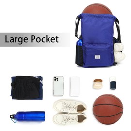 FUXINGYAO Gym Bag Backpack Women Boys Waterproof Large Capacity Sports Bag Backpack Bag with Drawstring Bag for Gym Swimming Travel Yoga Sports, blue