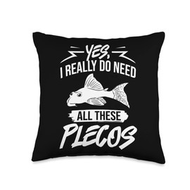 Plecostomus Pleco Fish Aquarium Food Tank Zebra Cave Throw Pillow, 16x16, Multicolor