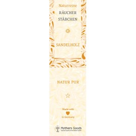 100% Natural Sandalwood Incense Sticks Mysore - Pure Natural - 10 Sticks - Made in Germany