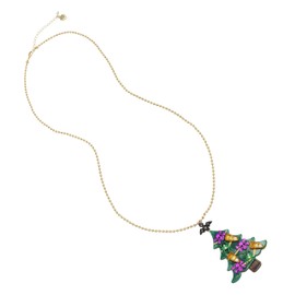Betsey Johnson Spooky Christmas Tree Pendant Long Necklace