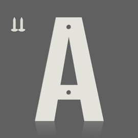 6 Inch Aluminum House Numbers - Waterproof, Rust-Resistant Modern Address Number Signs for Mailbox, Curb, Front Door or Exterior Walls, with Screw Kit (White A)