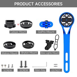 BIKOOCO Bike Computer Mount - Aluminum Alloy Out Front Cycling Computer Mount Compatible with Garmin,Wahoo,Bryton,Cateyer,Gopro Interface Sports Action Camera and Bike Light Mount for Cycling Lovers