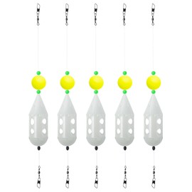 Goture Easy Bukkake Sabiki Kago, Luminous Type, Sabiki Rocket, Sabiki Fishing, Far Throw Basket Fishing, Yellow, 1.3 x 3.7 inches (33 x 95 mm), Set of 5, L Size