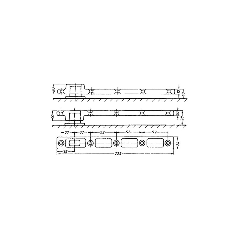 Dorma 7421 Door Rail for Door for Screwing On Galvanised