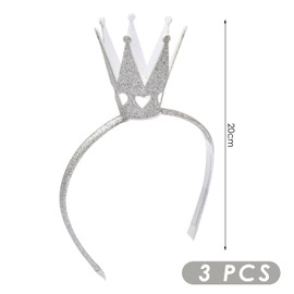 3Pcs Crown Headbands, Sparkling Headbands, Cute Girls Headbands, Party Dress Up Headbands, Clothing Accessories