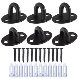 JOMIHONEY Stainless Steel Heavy Duty Mini Ceiling Hooks with Screws and Plastic Anchors, Wall Mount Pad Eye Plate Top Hook Hanging Hardware for Yoga Hammock Swing Boat Sandbag Plant Basket