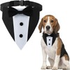 Dog Tuxedo,Formal Wedding Dog Bandana Adjustable Collar with Bowtie,Detachable Bow