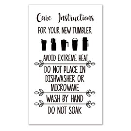 50 Care Instruction Cards Tumbler, Care Instructions for Tumbler Insert for Small Business, Care Instruction Cards for Cups, Small Online Shop Package Insert Tumbler Care Instruction Card.