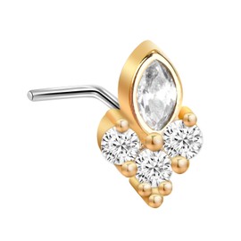 Excepro 20G (0.8MM) Nose Studs 316L Surgical SS Multicolor Star CZ Body Jewelry Cartilage Studs Nose Rings