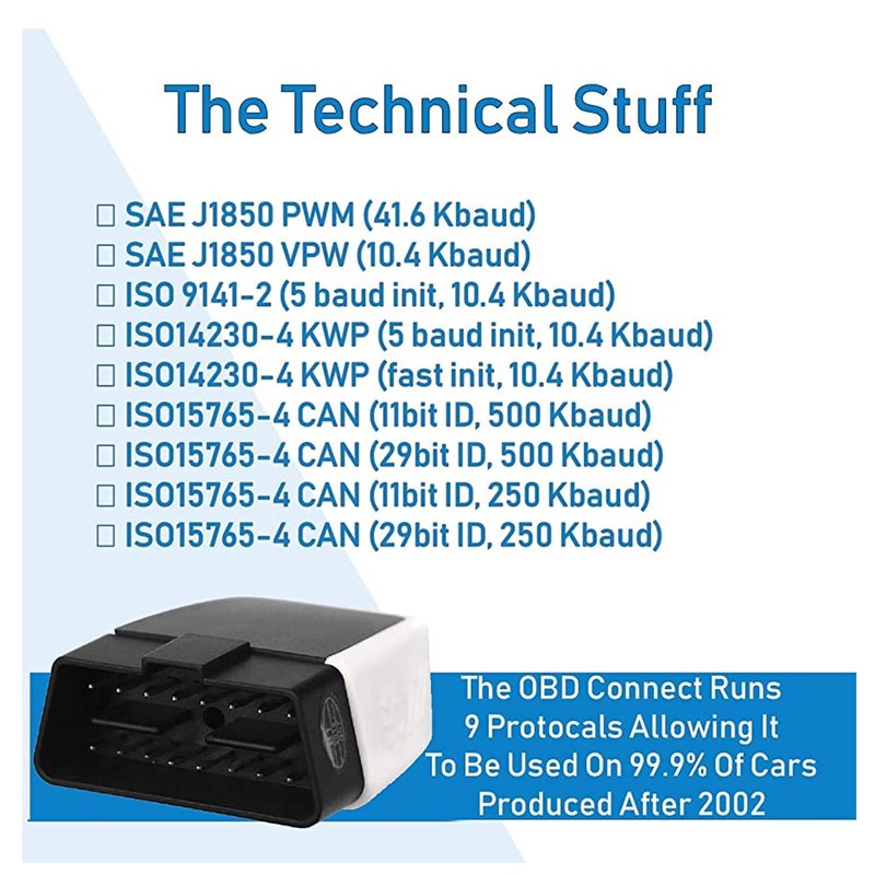 OBD Connect Plus | Bluetooth 4.0 OBD Diagnostic ECU Scanner/Fault