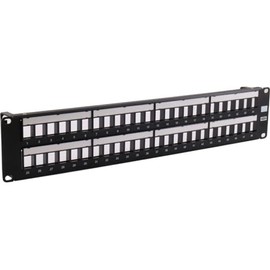 Hubbell - HPJ48 - Hubbell Patch Panel - 48 Port(s) - 2U High - Black - Rack-mountable