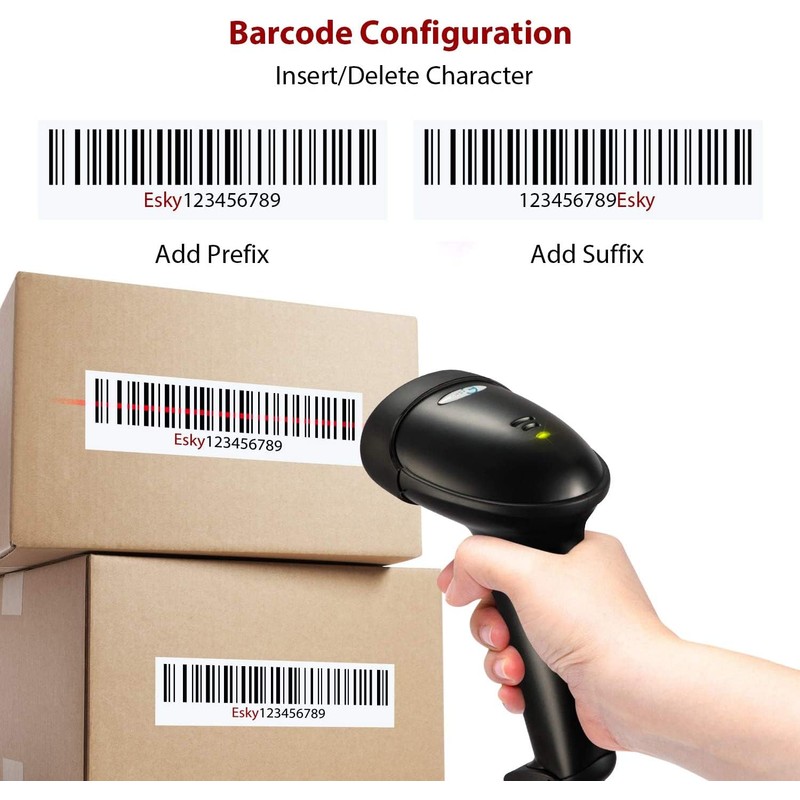 Barcode Scanner with Stand, 2 Pack Wired Handheld Bar Code