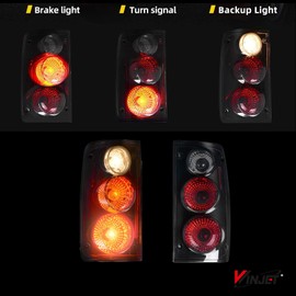 Winjet Tail light Tail Lamps Compatible with 1989-1995 Toyota Pickup, Black Housing/Smoke Lens Taillights Taillight Assembly (Toyota Pickup Altezza)