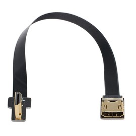 chenyang CYFPV - Cable de extensión plano HDMI macho a hembra FPC para cámara HDTV multicopter fotografía aérea 90 grados en ángulo izquierdo 20 cm