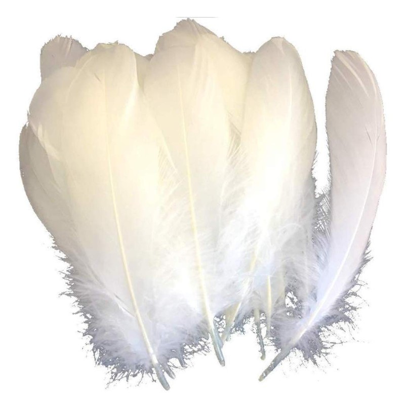100PCS 6-9 Inch Natural White Goose Feathers DIY Craft Feather