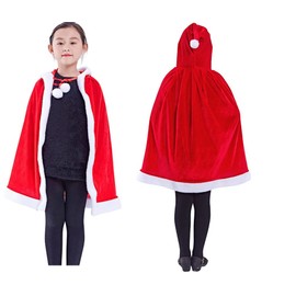 Youngfull Christmas Cloak with Hood, Easy Transformation, Santa Cosplay, Cute, Santa Cosplay, Kids, Boys, Girls, Christmas, Santa Claus, Costume, Cape, Poncho, Santa Clothing, Holy Night, Disguise, Christmas Costume