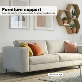 Kssvzz Stainless Steel Furniture Legs Set of 4, 6 Inch Adjustable Table Legs, Metal Furniture Risers Furniture Support Feet Replacement Leg for Couch, Bed, Cabinet