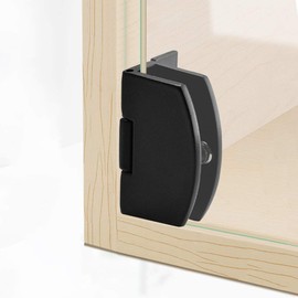 Vogueing Tool Clamp Hinge, 4PCS Door Clamp Clip Anti-Rust Zinc Alloy Shower Hinge for Glass Door Adaptive 8-10mm Glass（Black）