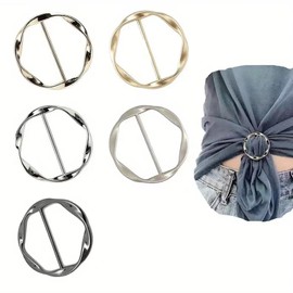 Scarf Rings for Women Silk Scarf Rings Metal Tshirt Tie Circle Clip Buckles Scarf Rings Slides for Scarves Shawl Silk Neckerchief Tshirt Coat Belt Buckle Jewelry Gifts