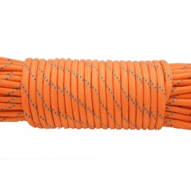 100FT Reflective Paracord 7 Core 550 Parachute Cord (Neon Orange)