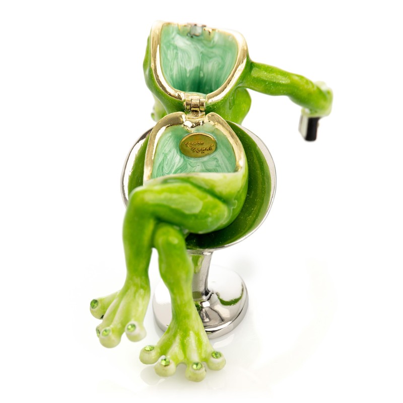 Keren Kopal Frog Taking a Selfie Trinket Box with Crystals