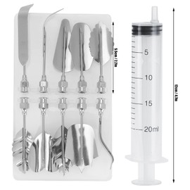 Herramientas de Arte de Gelatina 3D con Hojas de Flores de Acero Inoxidable, Boquilla de Pudín, Agujas de Gelatina para Pasteles, Herramientas de Gelatina para Decoración de Pasteles