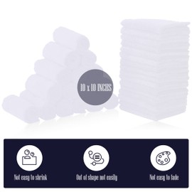 32 Pack Baby Washcloths - 10x10 Inch, Luxury Coral Fleece - Extra Absorbent and Soft Wash Clothes for Newborns, Infants and Toddlers - Suitable for Sensitive Skin and New Born - Baby Shower - White