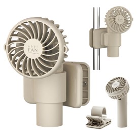 AB-DQ261BG CLIP 4-Way Parasol Compatible Clip Fan, Portable Fan, Handy Fan, 180° Rotating Head, Multi-functional Clip, Parasol, Desktop, Neck Hanging, Handheld, Up to 9.5 Hours, 3 Air Levels, Silent
