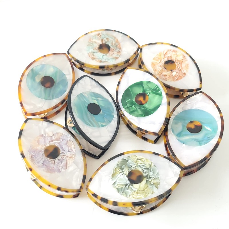 Big Evil Eye Claw Clips,Cellulose Acetate Hair Clips,Hair Claw Clips