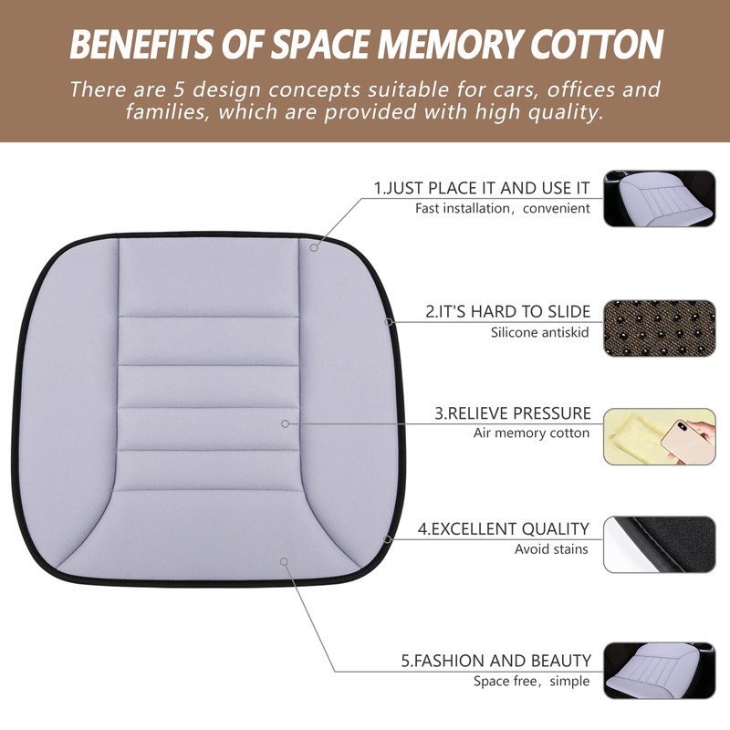 MYFAMIREA Car Seat Cushion Pad 1.2" Thick Comfort Seat Protector