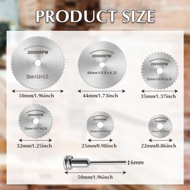 7Pcs Rotary Drill Saw Blades HSS Cutting Discs Saw Disc Wheel Cutting Blades Drill Saw Blades for Dremel Rotary Tool Circular Saw Blades for Drills Rotary Tool Wood Plastic Metal Stone Diamond Cutting