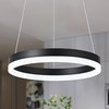 Mccokaige 12" Black Led Ring Chandelier Ring Modern Led Chandelier