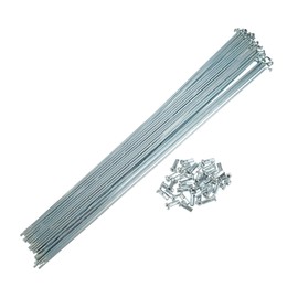 QUARKZMAN Pack of 36 14G J Bend Bike Bicycle Spokes with Nipples Silver Tone 297 mm