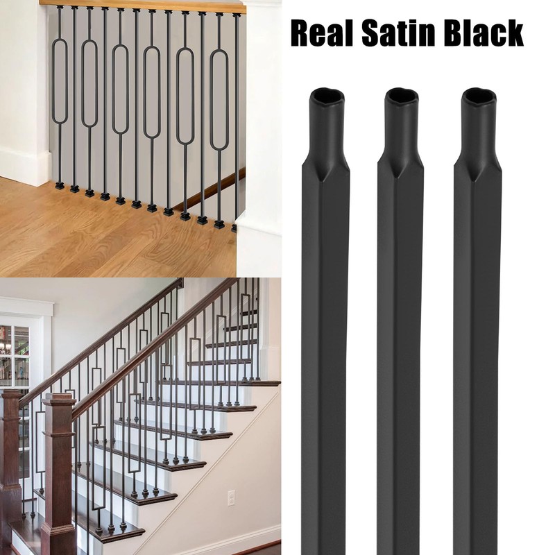 30 Pack 44'' Wrought Iron Balusters, Hollow Straight Bar Metal