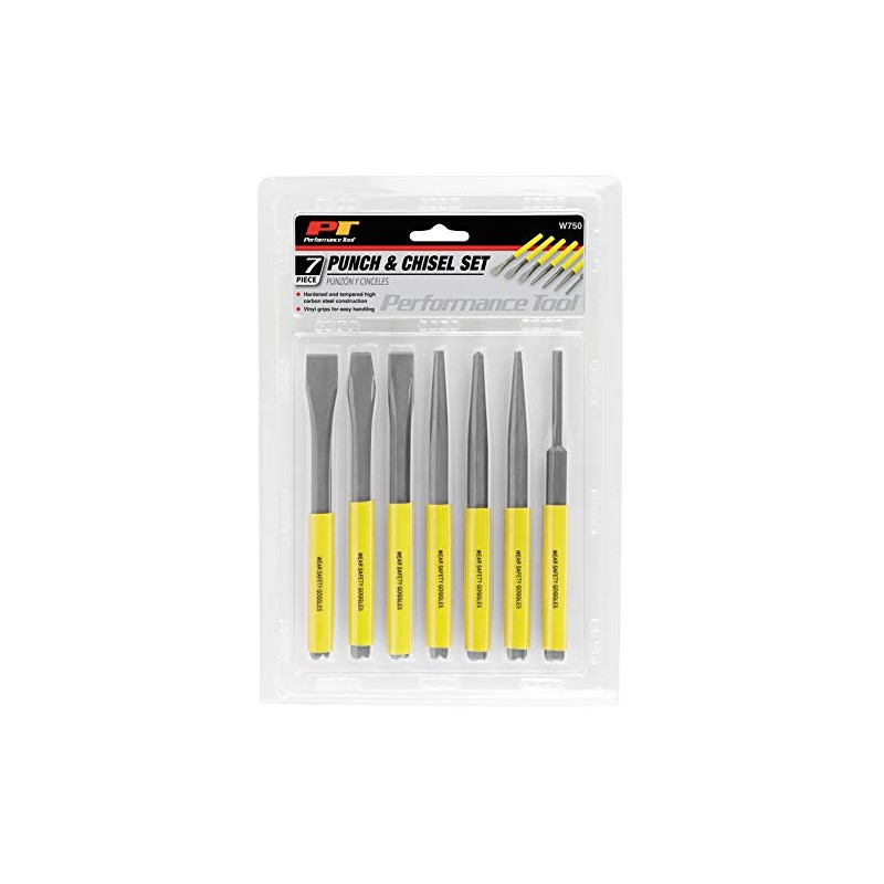 Performance Tool W750 7-Piece Chisel and Punch Set - Durable