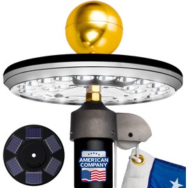 Deluxe Black Flag Pole Light Solar Powered