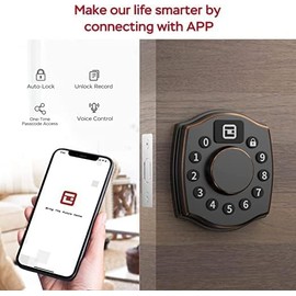 Geek Smart Door Lock, Electronic Keypad Deadbolt with App, Smart Deadbolt for Front Door,Keyless Entry Door Lock with Keypad