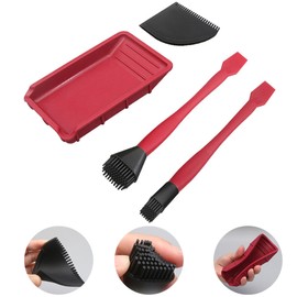 4pcs/set Woodworking Glue Brush Tool Kit Silicone Brush  Durable Wood Gluing Woodworking Tools