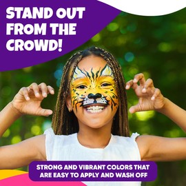 Blue Squid Face Paint Crayons for Kids - 42pcs XL Non-Toxic, Washable Body Paint Crayons - Our Face Painting Kit Makeup Sticks are Easy to Use, Safe for Sensitive Skin and Perfect for a Kids Party