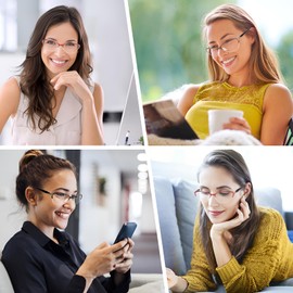 SKYWAY Women's Reading Glasses Elegant Blue Light Blocking Readers Computer Glasses Eyewear Black 2.0x