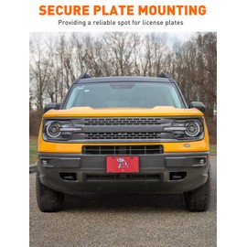 Savadicar Front License Plate Frame, Durable ABS License Plate Holder Bracket Compatible with 2021-Present Ford Bronco Sport, Exterior Accessories, 1 PC, Black