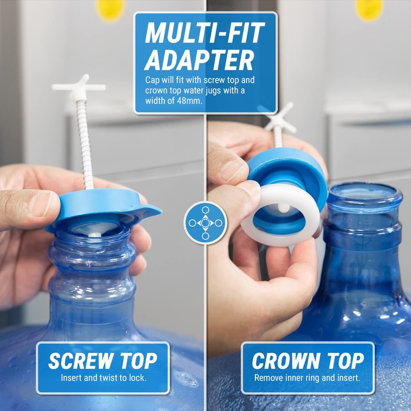 TERA PUMP No Spill Water Jug Cap For Top Loading