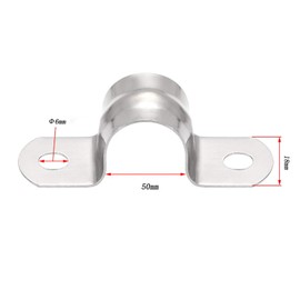 FUYUERO Stainless Steel Saddle Bands, Tankan Pipe Fixing Fittings, Single Pipe Strapping Clamp, Stainless Steel, 2 Holes U-Shaped, For Fixing Pipes to Various Surfaces, Set of 20 (50MM(20))