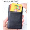 Teskyer ID Card Holder with Strap PU Leather with Transparent