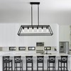 XISLTHOTSL Black Kitchen Island Lighting, 6-Light Farmhouse Chandeliers, Modern Industrial