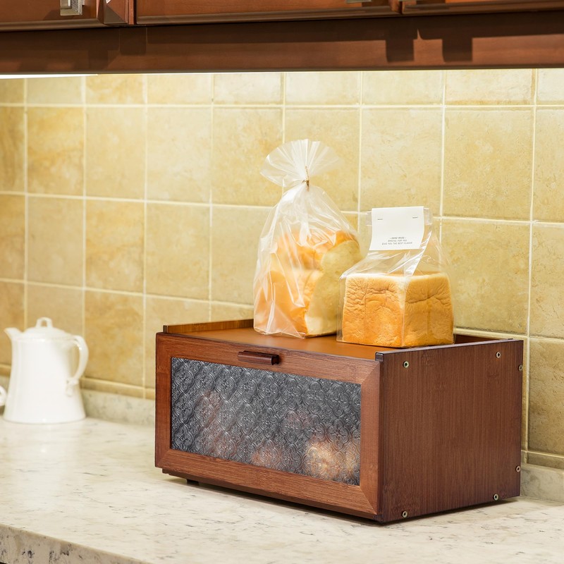 ETMI Vintage Bread Box for Kitchen Countertop - Retro Brown